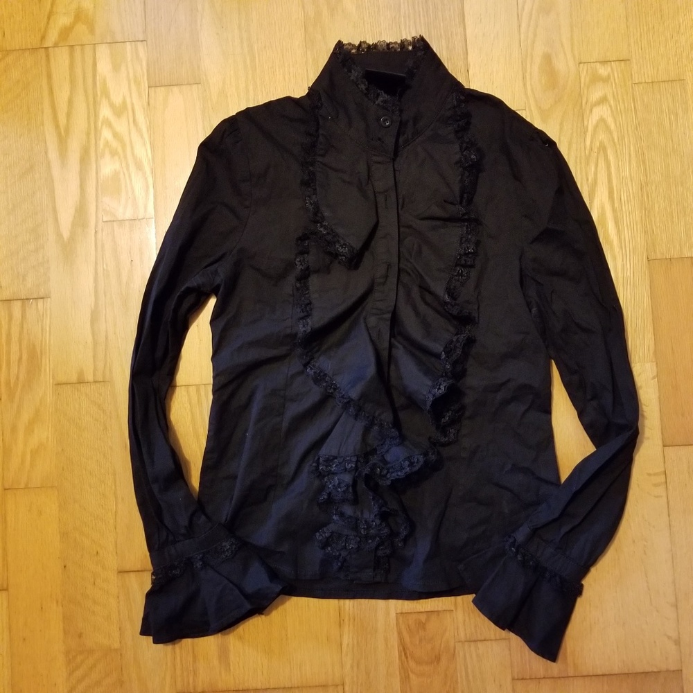 Queen of Darkness Goth Vampire Ruffled Top